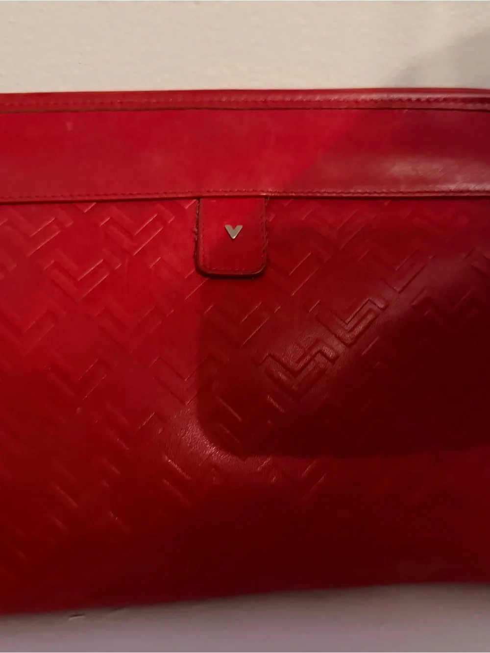 Authentic Mario Valentino Red Leather Portfolio / Document Holder